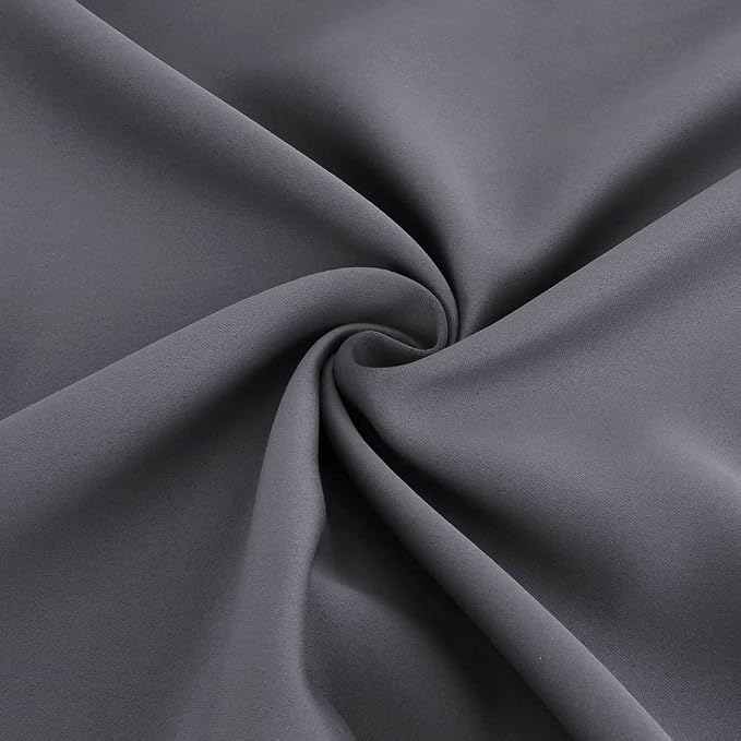 Diraysid Dark Grey Grommet Blackout Curtains - Image 9