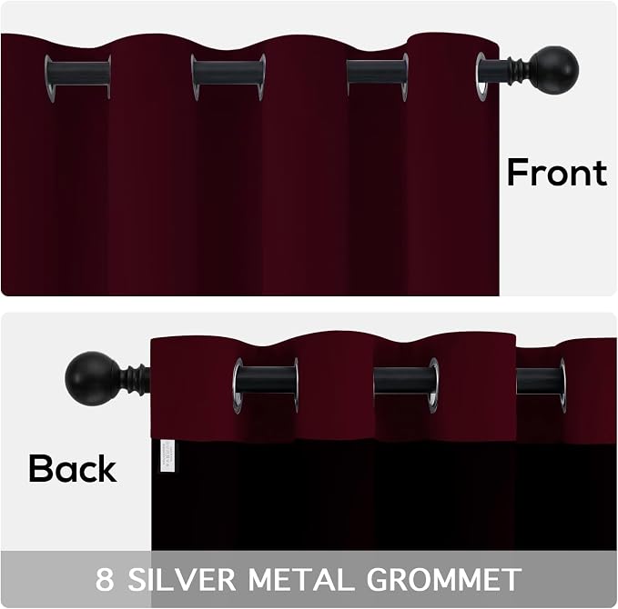 Yakamok Wine Blackout Curtains 63 inches Long - Image 6