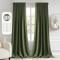 MIULEE Olive Green Back Tab Blackout Curtains 52x102 Inch Long 2 Panels Set | by MIULEE