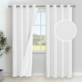 YoungsTex White Linen Black Out Curtains 84 Inches Long 2 Panels Set | Thermal by YoungsTex