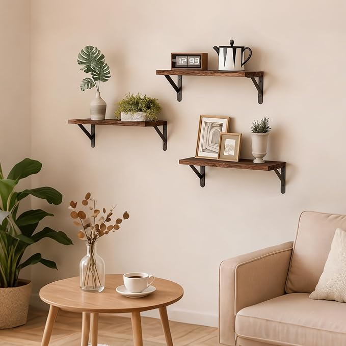 Fixwal Wall Floating Shelves for Home Decor | Wood Shelves, Natural Grain - Image 2