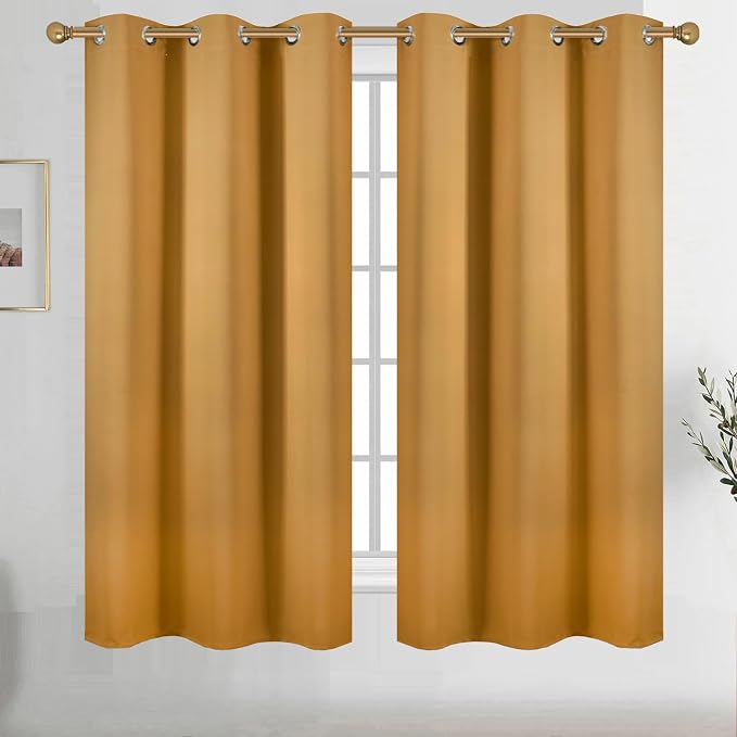 Diraysid Mustard Yellow Grommet Blackout Curtains by Diraysid%2C+refresh+your+life