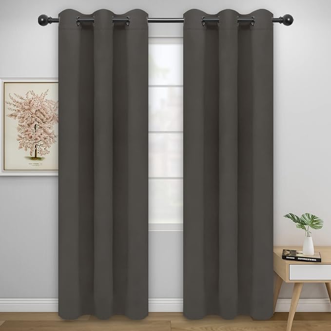 Easy-Going Thermal Grommet Blackout Curtains, 2 Panels 42x95 in, Taupe | by Easy-Going