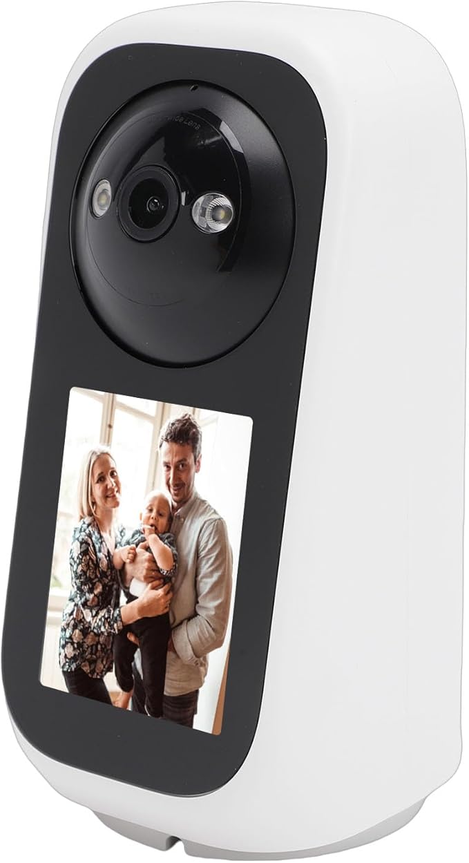 PUSOKEI 2K Security Camera Indoor, 360 PTZ Surveillance Camera with 2.8" IPS HD Screen & App, Al Human Detection, 2 Way Video Call, One Key Call, APP & Alert Push