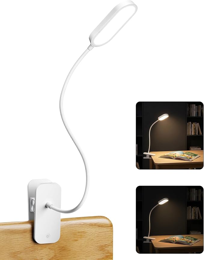 Honeywell Clip On Reading Light, Rechargeable LED 4000K CRI95 Gooseneck Lamp | by HoneywellAirComfort
