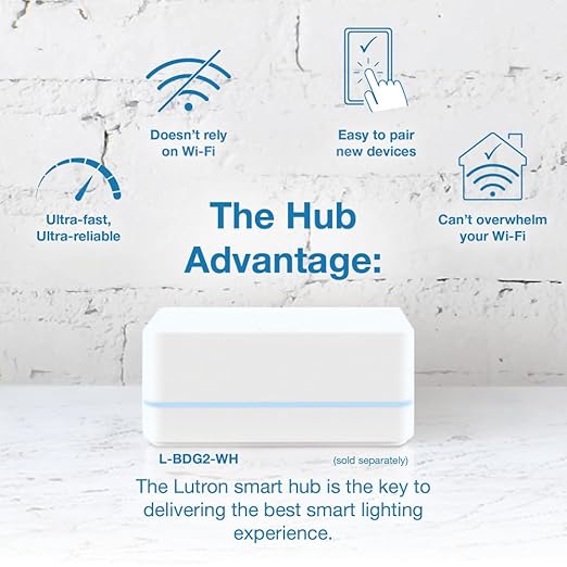 Lutron Claro Smart Light Switch for Caseta Lighting, for LED Lights, Fans, 5 Amp, Single-Pole/3-Way, Neutral Required, DVRF-5NS-IV, Ivory