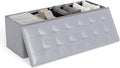 Giantex 43 Inches Folding Storage Ottoman Bench, Upholstered PU Leather Storage by Giantex