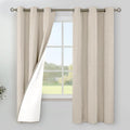 YoungsTex Oatmeal Linen 100% Blackout Curtains 63 Inch Length by YoungsTex
