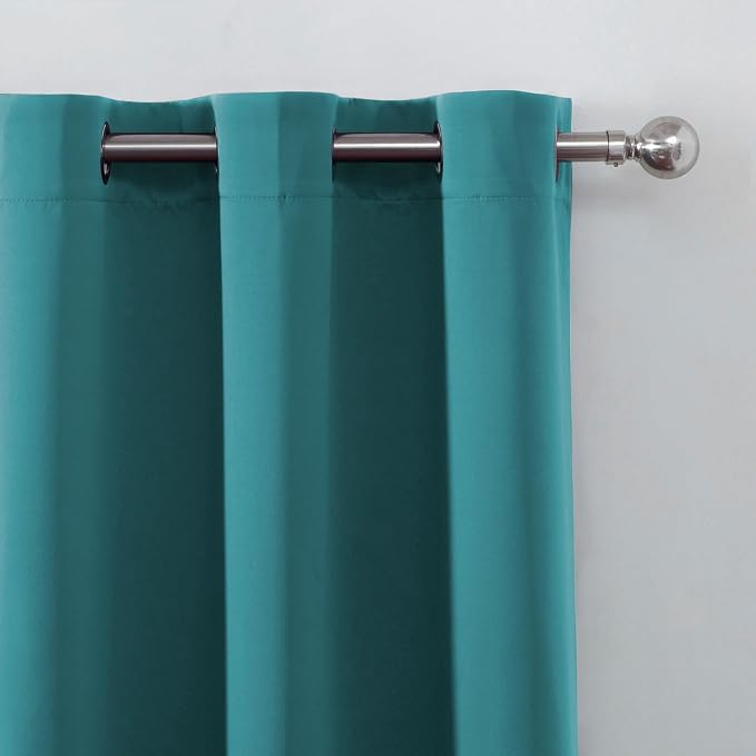 Blackout Curtains 52 x 120 Inch Long Sea Teal Curtains Set of 2 Panels Room - Image 6