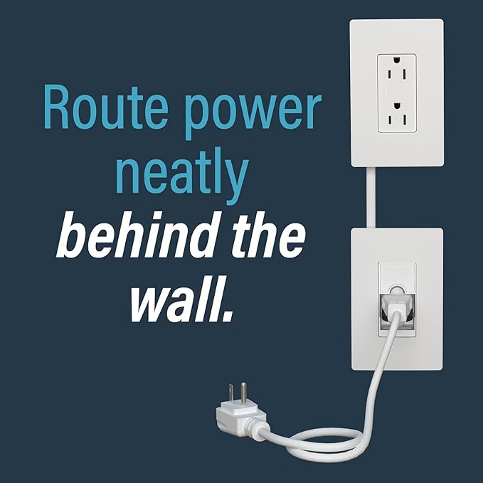 Legrand - Wiremold In-Wall Outlet Relocation Kit, White In-Wall Power Outlet Relocation Kit, 6 Foot In Wall Outlet Extender for Kitchen Remodel and Outlet Relocation, IWPE-WH