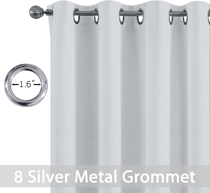 Yakamok Room Darkening Curtains 52x72 inch Greyish White-Living Room | 2 panels - Image 2