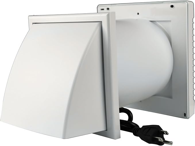 VENTS-US GK 150 MA-MV KIT – Easy to Install 6" Through The Wall Exhaust Fan with Exterior Backdraft Hood, 176 CFM – Removes Moisture, Harmful Fumes, Humidity, Odors, and Common Indoor Air Contaminants