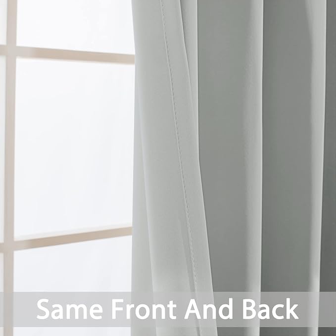 Yakamok Room Darkening Curtains 62x96 inch Length Light Grey-Living Room | 2 - Image 6