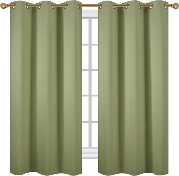 Diraysid Sage Green Grommet Blackout Curtains - Image 2