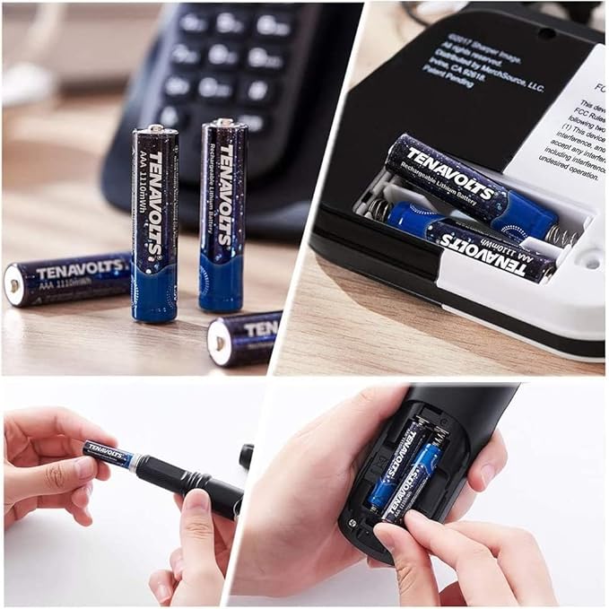 TENAVOLTS 1.5V Lithium Rechargeable AA Batteries, AA Battery for Xbox Controller, AA Rechargeable Batteries for Blink Camera with USB Cable Type C Port, 1.8 Hour Fast Charging, 2 Count with Charger