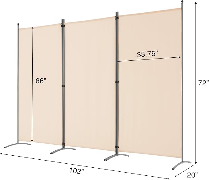 Spurgehom 3 Panel Room Divider Folding Partition Privacy Screens | Freestanding - Image 5