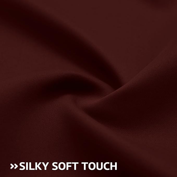 COSVIYA Grommet Room Darkening Burgundy Curtains 90 inch Long - Image 5