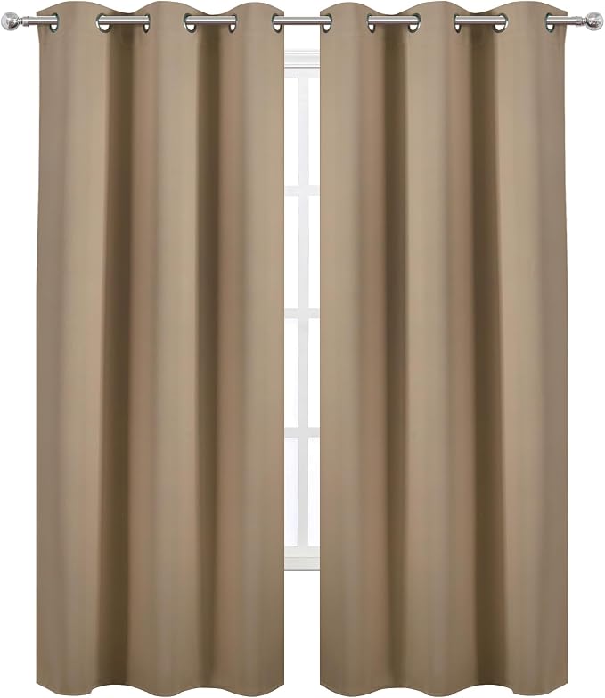 Natural Thermal Blackout Curtains/42 x 95 Inch/Set of 2 Panels Room Darkening - Image 2