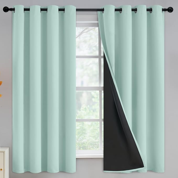 Yakamok Aqua Blackout Curtains 63 inches Long by Yakamok