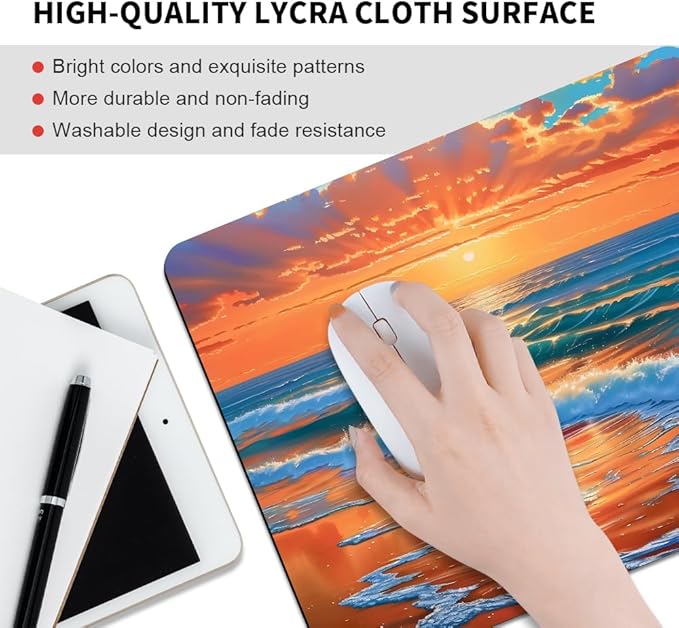 sea Wave Square Mouse pad, Texture, Waterproof, Anti Slip Rubber Base, Computer Mouse pad, Laptop Mouse pad