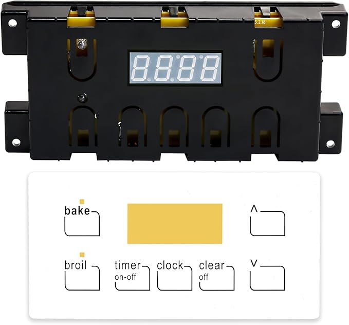 316455410 Range Oven Control Board for Electrolux Kenmore, Gas Range 7 Button Control Board Clock 5304518661 316222800 （White）