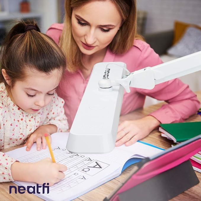 Neatfi (New Model) XL 2,500 Lumens LED Task Lamp with Clamp, 5 Light Modes, 3000-6000K Correlated Color Temperature, 30W, Dimmable, 324 Pcs SMD LED, Desk Light for Home, Office (CCT, White)