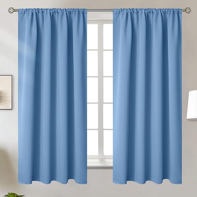BGment Light Blue Blackout Curtains 63 Inch Length by BGment