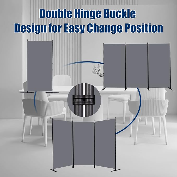 Room Divider 3 Panel-102''Wide, 6FT Room Dividers and Folding Privacy Screen | - Image 4
