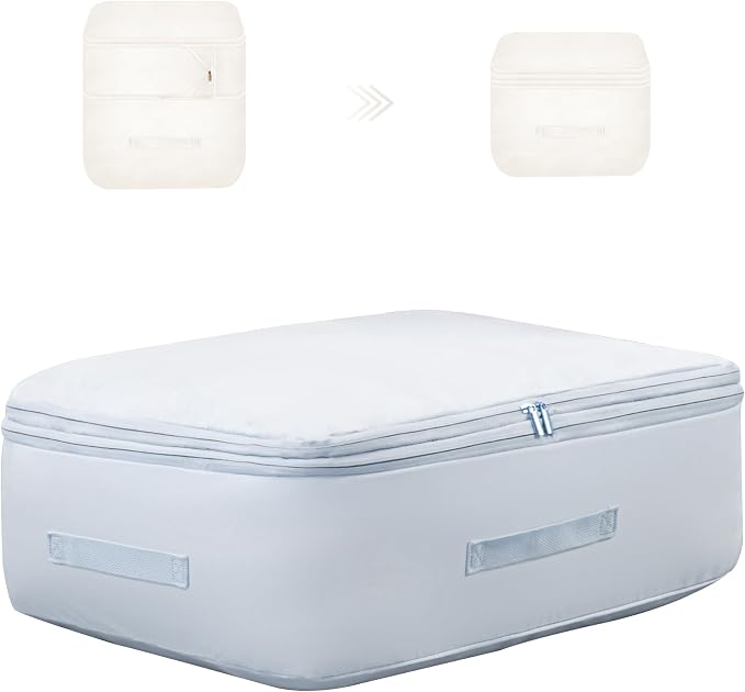 Ultra Space Saving Self Compression Organizer, Comforter Storage Bag by Fivaran