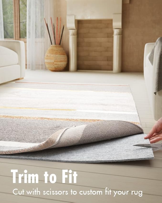 Resare Non Slip Rug Pad Gripper - 3x8 Feet 1/4" Extra Thick Felt Under Rug for Area Rugs and Hardwood Floors,Super Cushioned Non Skid Carpet Padding