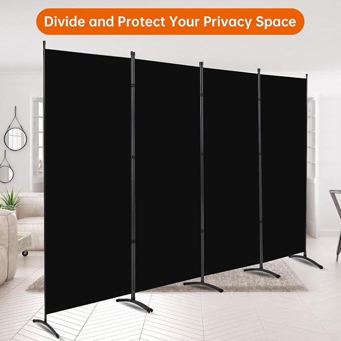 Room Divider 6FT Folding Privacy Screens, 4 Panel Partition Room Dividers | 6FT - Image 5