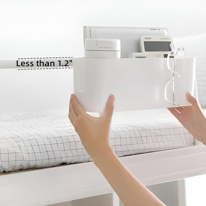 Bedside Organzier Caddy Hanging, Plastic Bunk Bed Shelf - Image 4