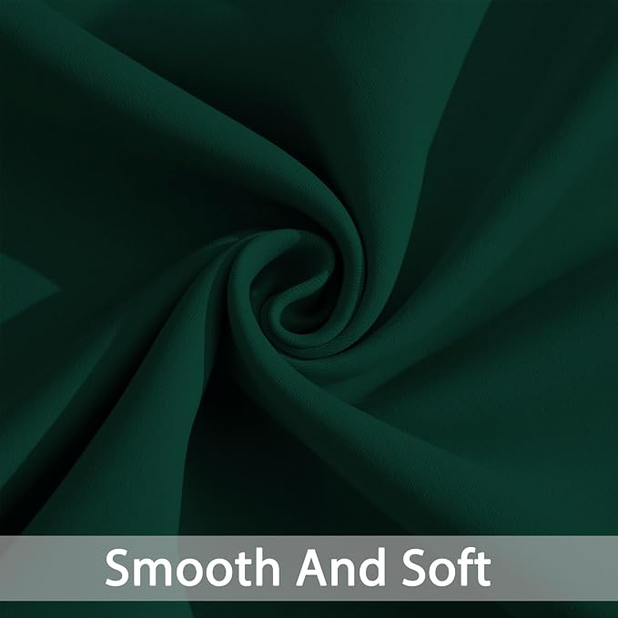 Yakamok Blackout Curtains 38x90 inch Dark Green Thermal Drapes-Bedroom | 2 - Image 5