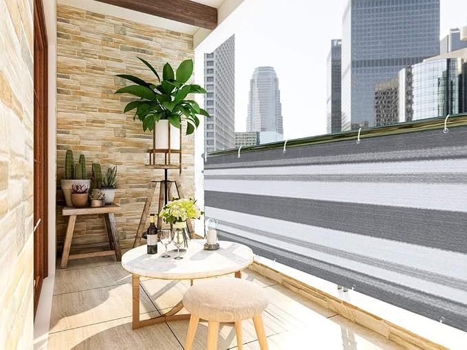LOVE STORY 3' x 16' Balcony Privacy Screen Cover, 95% UV Block, Fence Cover - Image 2
