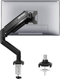 XEVKZO Single Monitor Arm - Gas Spring Monitor Stand for 13 to 34 Inch Screens, Adjustable VESA Mount with C-Clamp & Grommet Base, Full Motion (Tilt, Swivel, Rotation), Supports 4.4-22 lbs