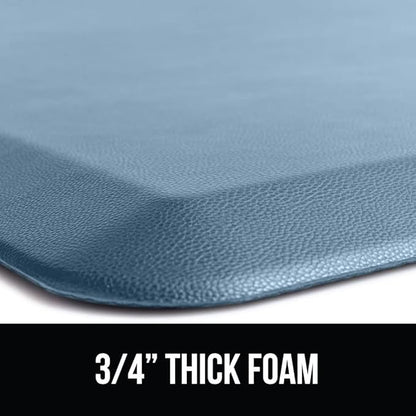 GORILLA GRIP Comfortable Cushioned Kitchen Mats for Floor, 39x20, Waterproof and Stain Resistant Soft Top, 3/4 Inch Thick Ergonomic Standing Desk Anti Fatigue Mat, Foam Supports Ankles, Feet, Sky Blue