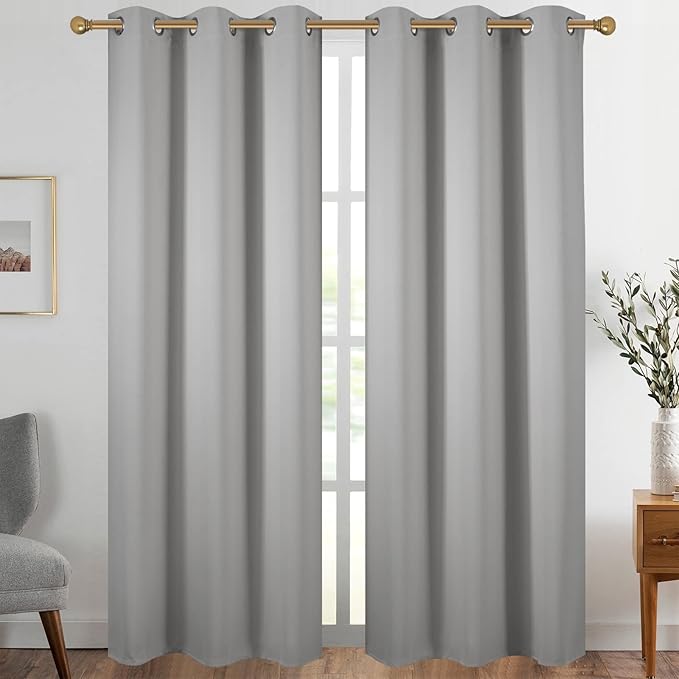 Diraysid Light Grey Grommet Blackout Curtains by Diraysid%2C+refresh+your+life