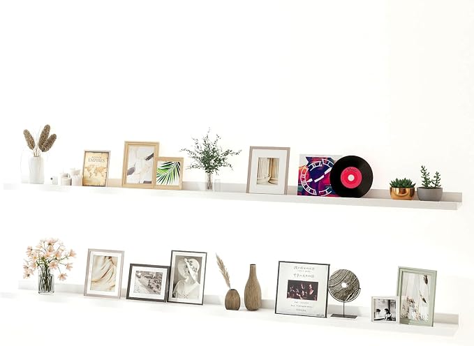 White Floating Shelves for Wall Decor, 71 in Shelf by Unknown