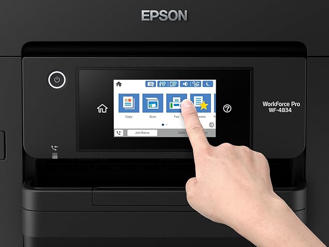 Epson Workforce Pro WF-4834 Wireless All-in-One Printer with Auto 2-Sided Print Copy, Scan and Fax, 50-Page ADF, 500-sheet Paper Capacity, 4.3' Color Touchscreen