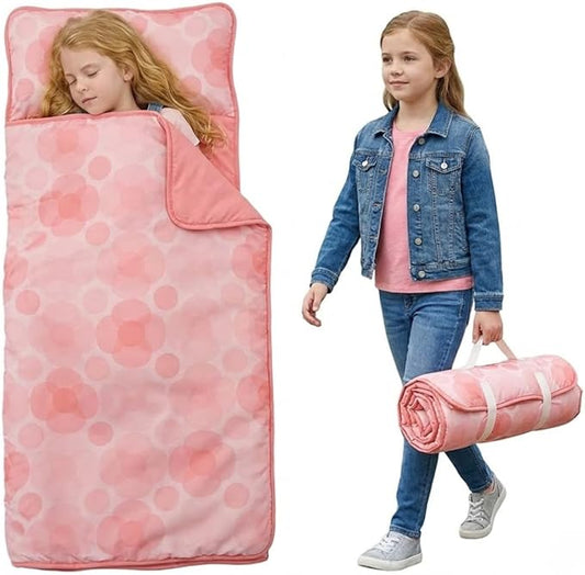 Toddler Nap Mat with Removable Pillow and Blanket (21" x 48") - Soft Sleep Mats for Kids, Daycare, Preschool, Travel - Machine Washable Roll Up Sleeping Bag - Nap Mat by Zunee