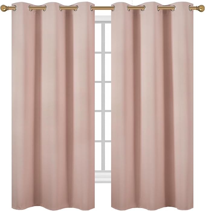 Diraysid Blush Grommet Blackout Curtains - Image 2