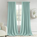 MIULEE Aqua Back Tab Blackout Curtains 52x120 Inch Long 2 Panels Set | Rod by MIULEE