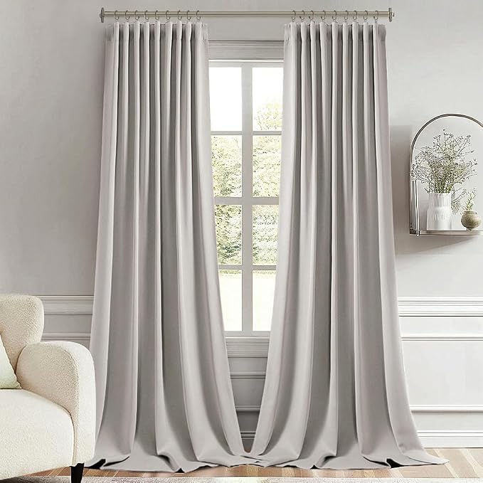 MIULEE Cobblestone Back Tab Blackout Curtains 52x108 Inch Long 2 Panels Set | - Image 8