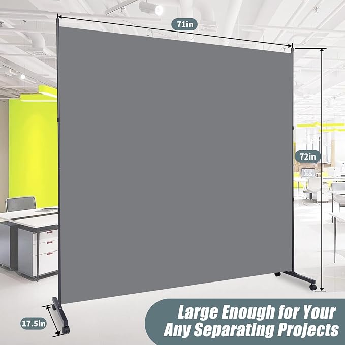 Room Divider Folding Privacy Screens W/Wheels, Divider - Image 5