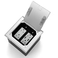Vagueior Recessed Flat Hidden Floor Electrical Outlet Box Kit,Stainless Steel Cover with 4 * 20A Tamper-Resistant Receptacle Outlet and 5V/4.8A USB Port,UL Certified,Silver