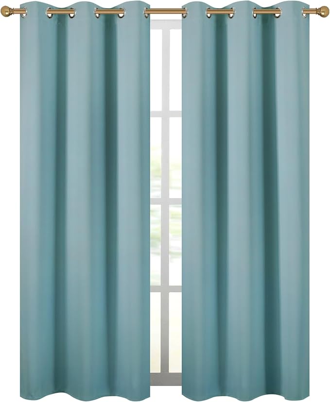 Diraysid Stone Blue Grommet Blackout Curtains - Image 2