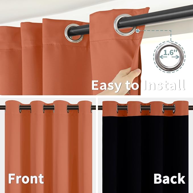 BGment Thermal Insulated 100% Blackout Curtains 84 Inch Length 2 Panels - Image 6