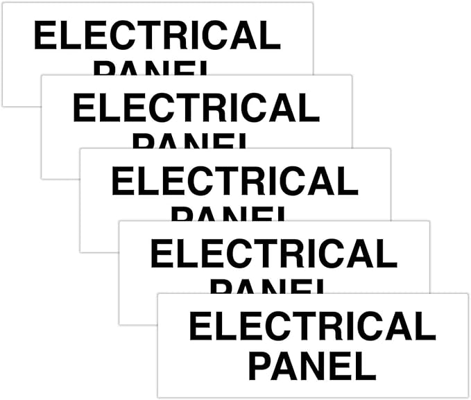 All Quality Basic Electrical Panel Sign - Fire Regulation Safety Compliance Sign - White - Small (5 Pack)