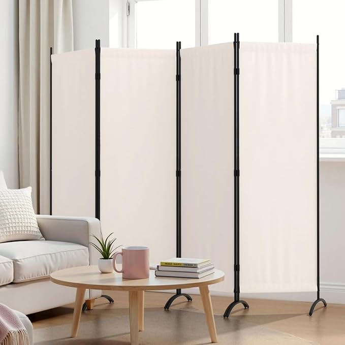 Room Divider 4 Panel Folding Screen Portable Wall by Kecreque