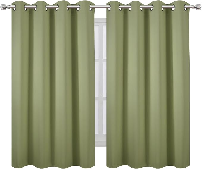 Sage Green Thermal Blackout Curtains/52 x 54 Inch/Set of 2 Panels Room - Image 2
